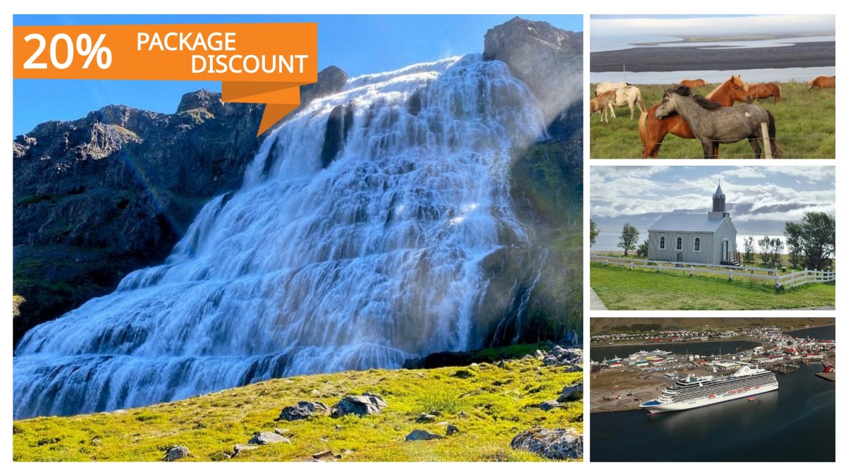 Dynjandi Waterfall tour, with Horses and a Country Church